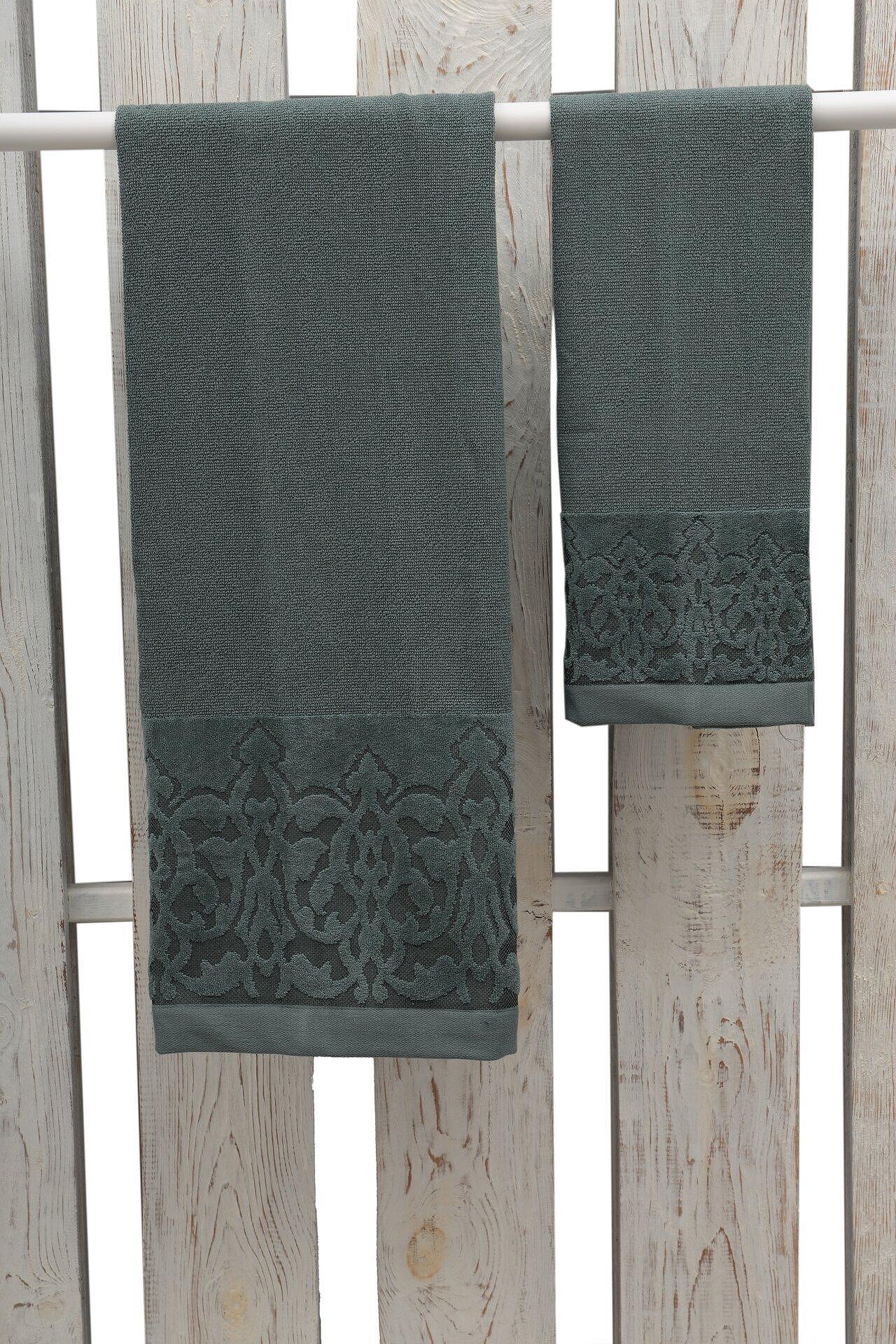 Bath Towel, Model 4 D.Green ХАВЛИЕНА КЪРПА МОДЕЛ 4-ТЪМНО ЗЕЛЕНА - Image 1