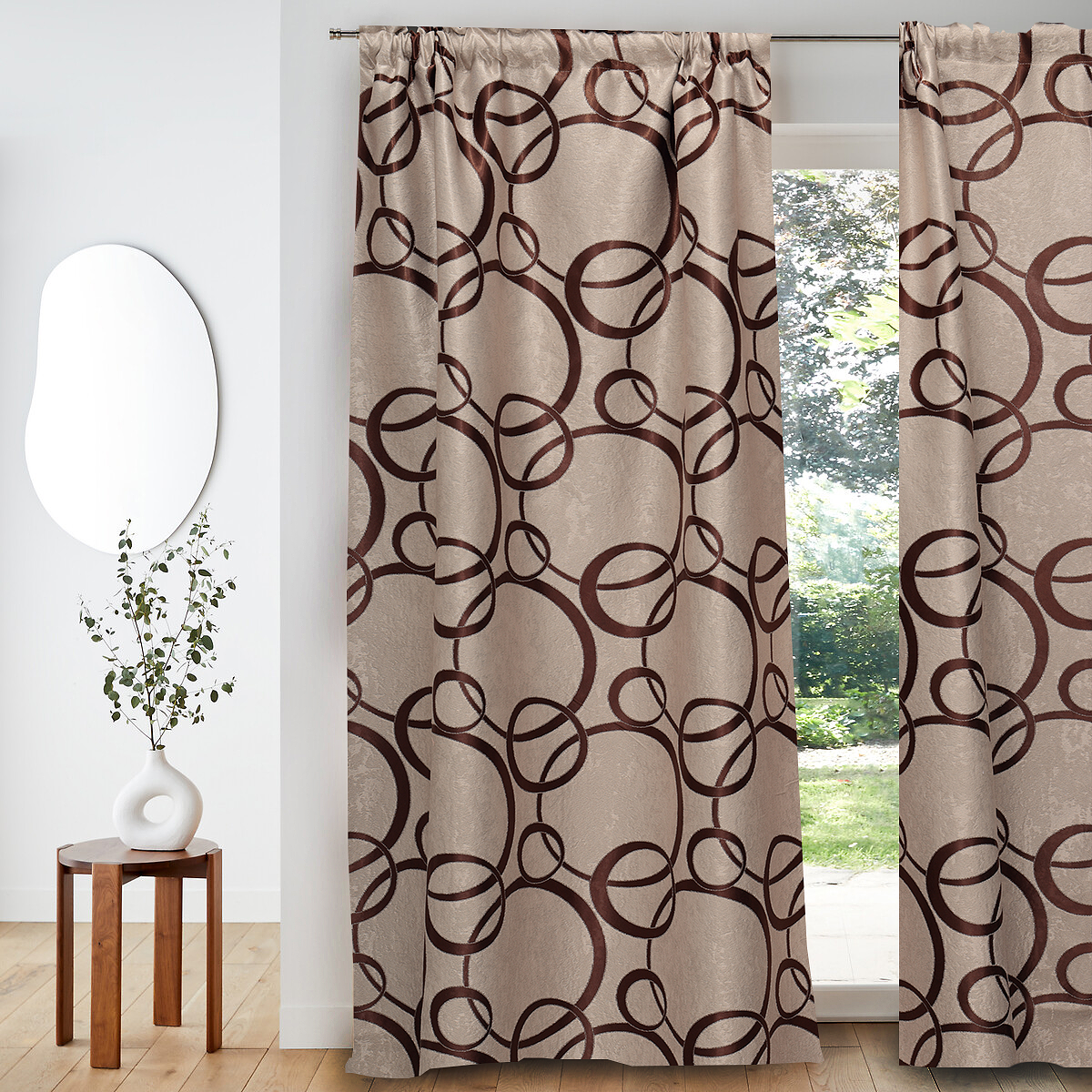 platno-perde-elegans-s-perdelik-dav-cerveno-copy-67faa730e07eb_1280x1280 ПЛЪТНО ПЕРДЕ ЕЛЕГАНС С ПЕРДЕЛИК - КАФЯВИ КРЪГОВЕ - Изображение 1