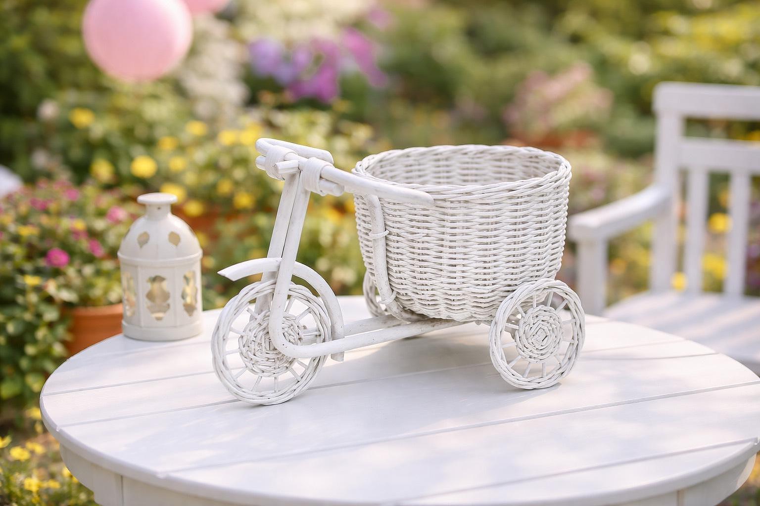 WICKER WHEEL-WHITE ПЛЕТЕНО КОЛЕЛО-БЯЛО - Image 1