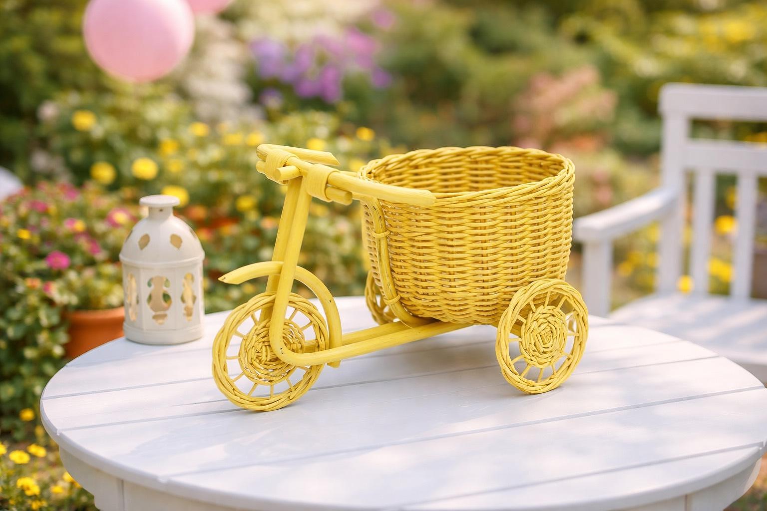 WICKER WHEEL-YELLOW ПЛЕТЕНО КОЛЕЛО-ЖЪЛТО - Image 1