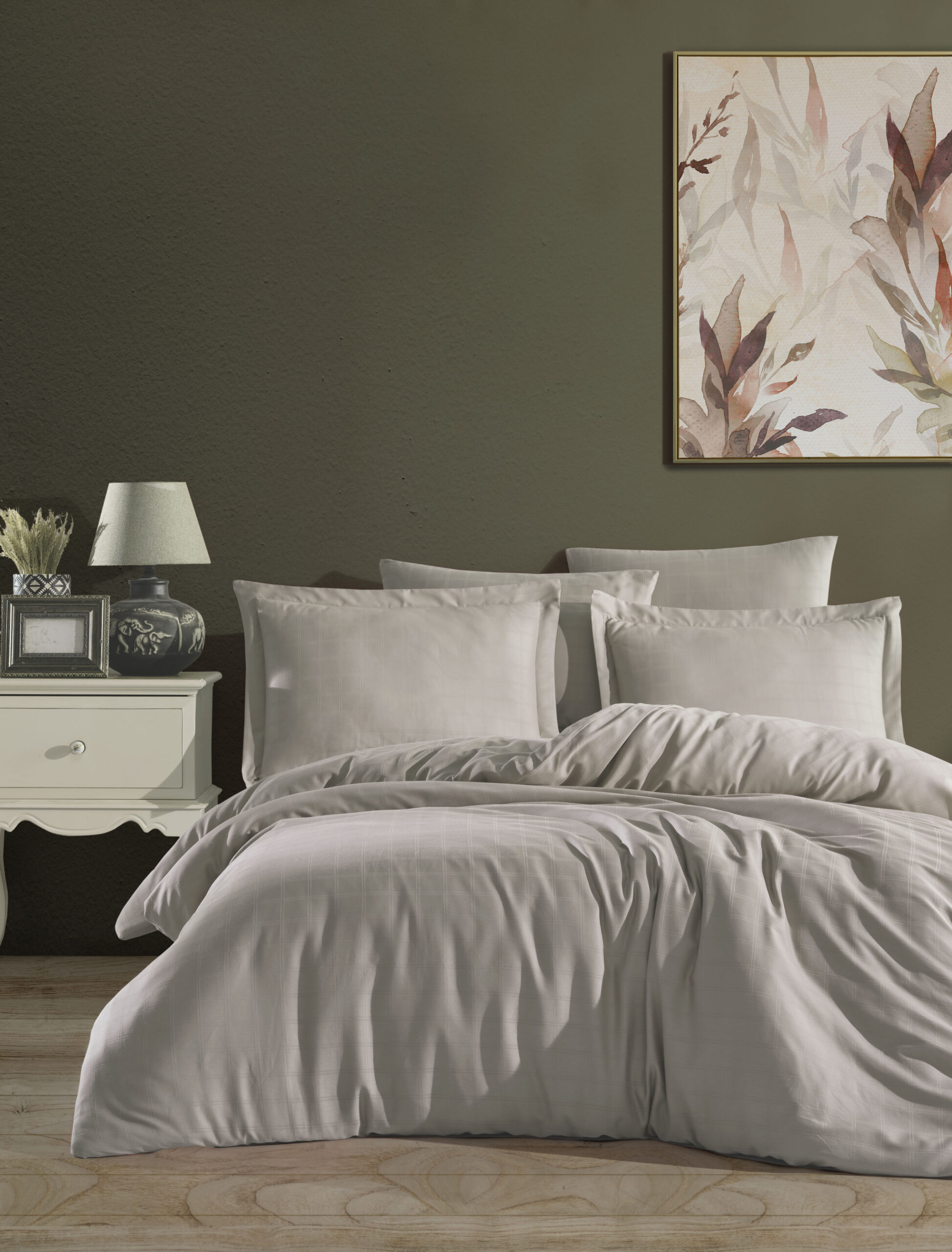 SQUARE SATIN STONE ЛУКСОЗНО СПАЛНО БЕЛЬО 100% ПАМУК - ЛЕОН - Изображение 1