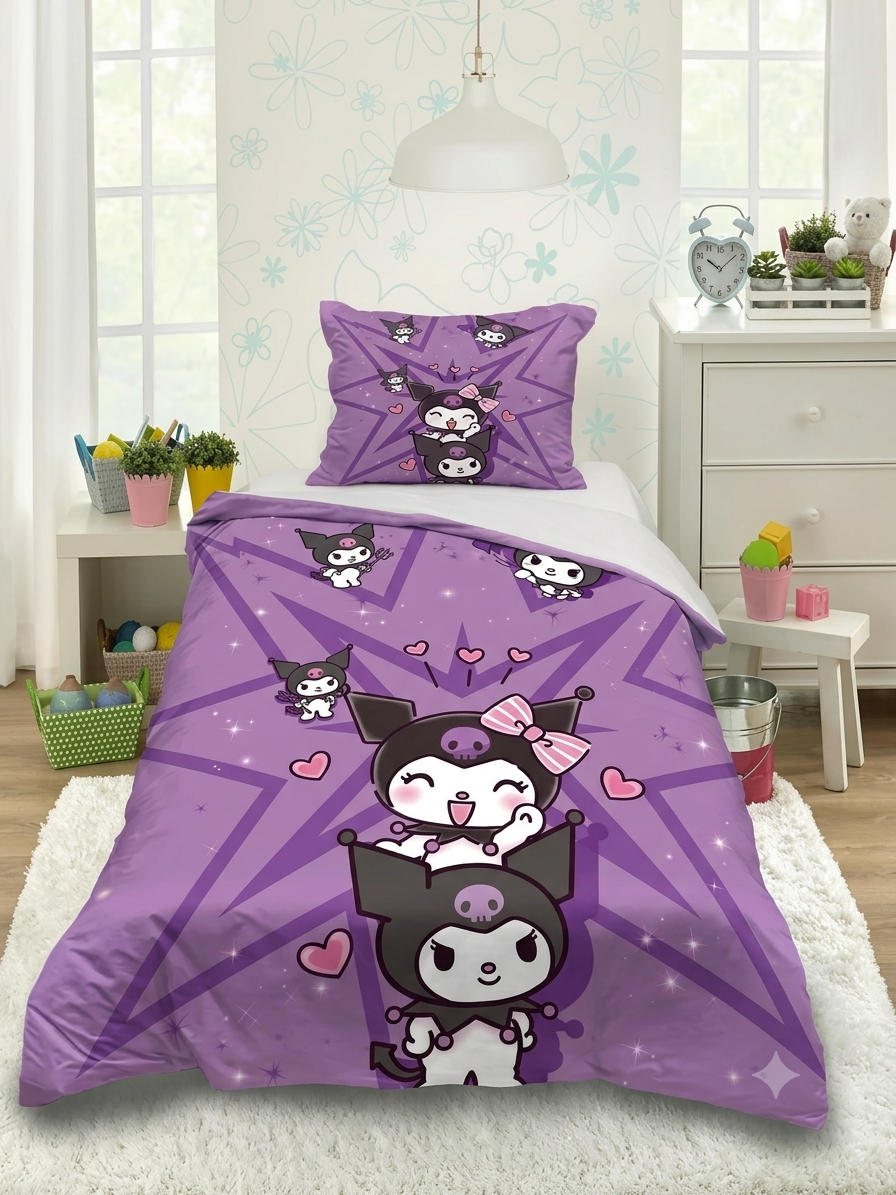 Kids bedlinen Kuromi ДЕТСКО СПАЛНО БЕЛЬО С ПРИНТ-КУРУМИ - Изображение 1